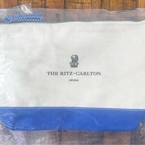 NEW Ritz-Carlton Aruba Canvas Tote Boat Bag Blue &‎ White. Luxury Sustainable